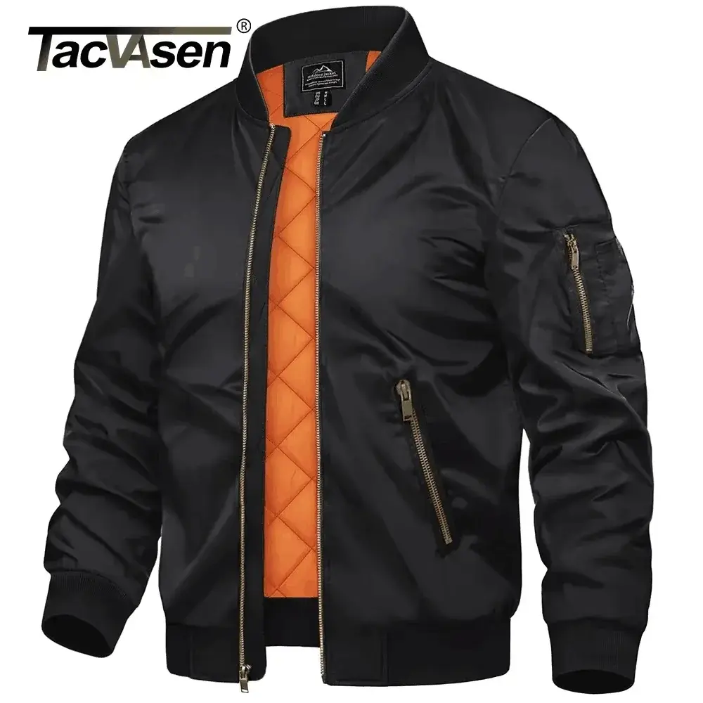 TACVASEN Men’s Retro Padded Bomber Jacket – Streetwear & Casual