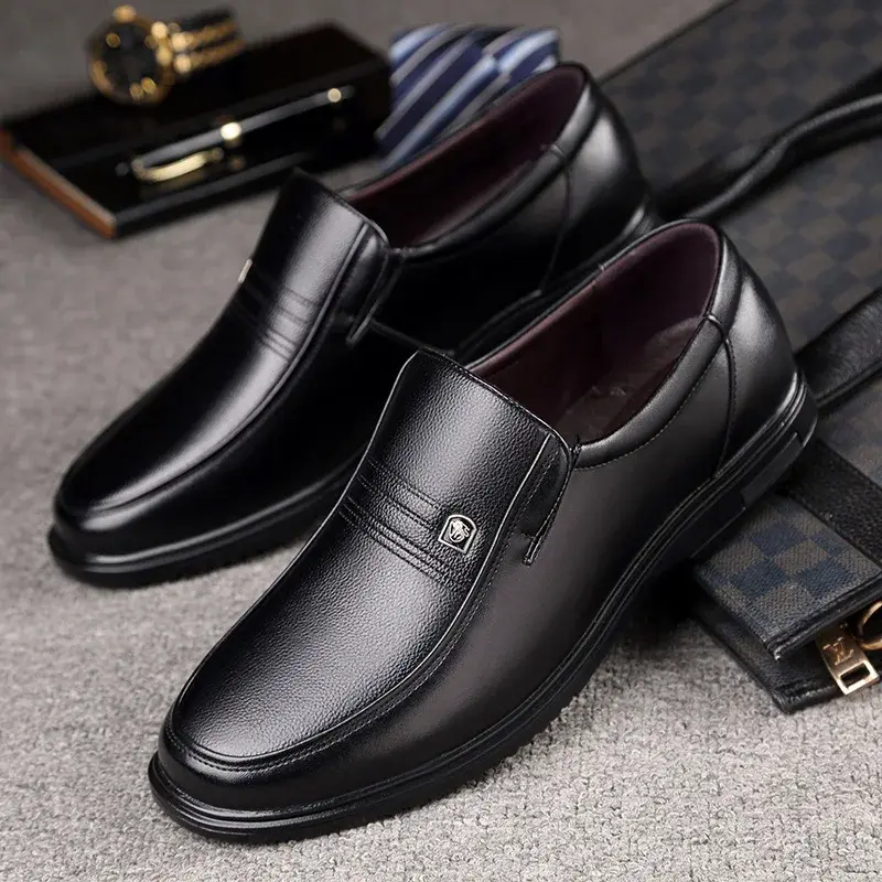 Thumbnail: Luxury Men’s Leather Loafers – 2025 Dress Moccasins Slip-On