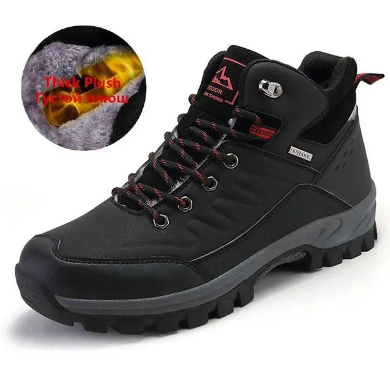 Thumbnail: YETRREG Men’s Winter Snow Boots – Plush, Waterproof, Ankle Lace-Up