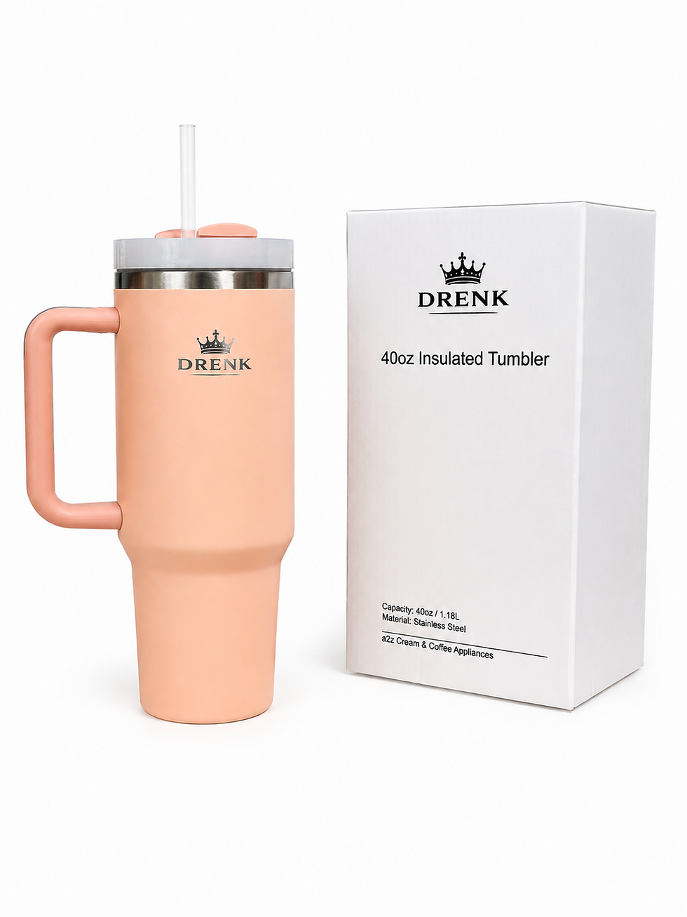 サムネイル： Drenk Signature Insulated Straw Tumbler Bottle  40oz