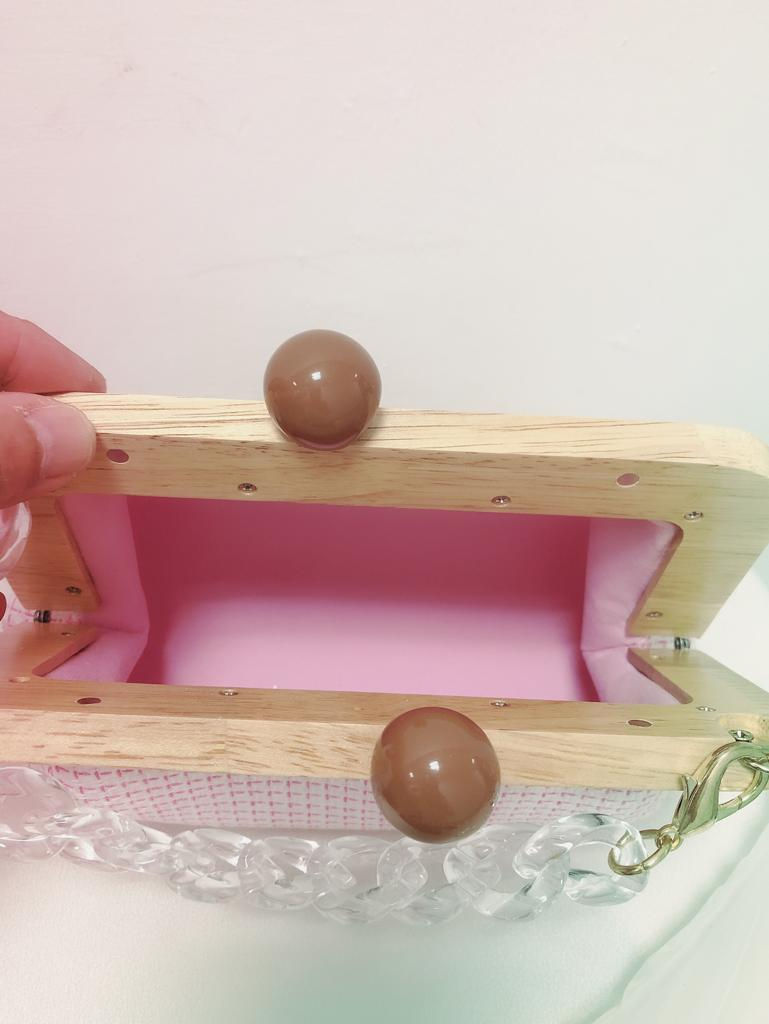 Thumbnail: Boxxy Clutch - Pink Tweed