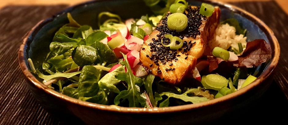 Gerookte zalm bowl met wasabimayonaise