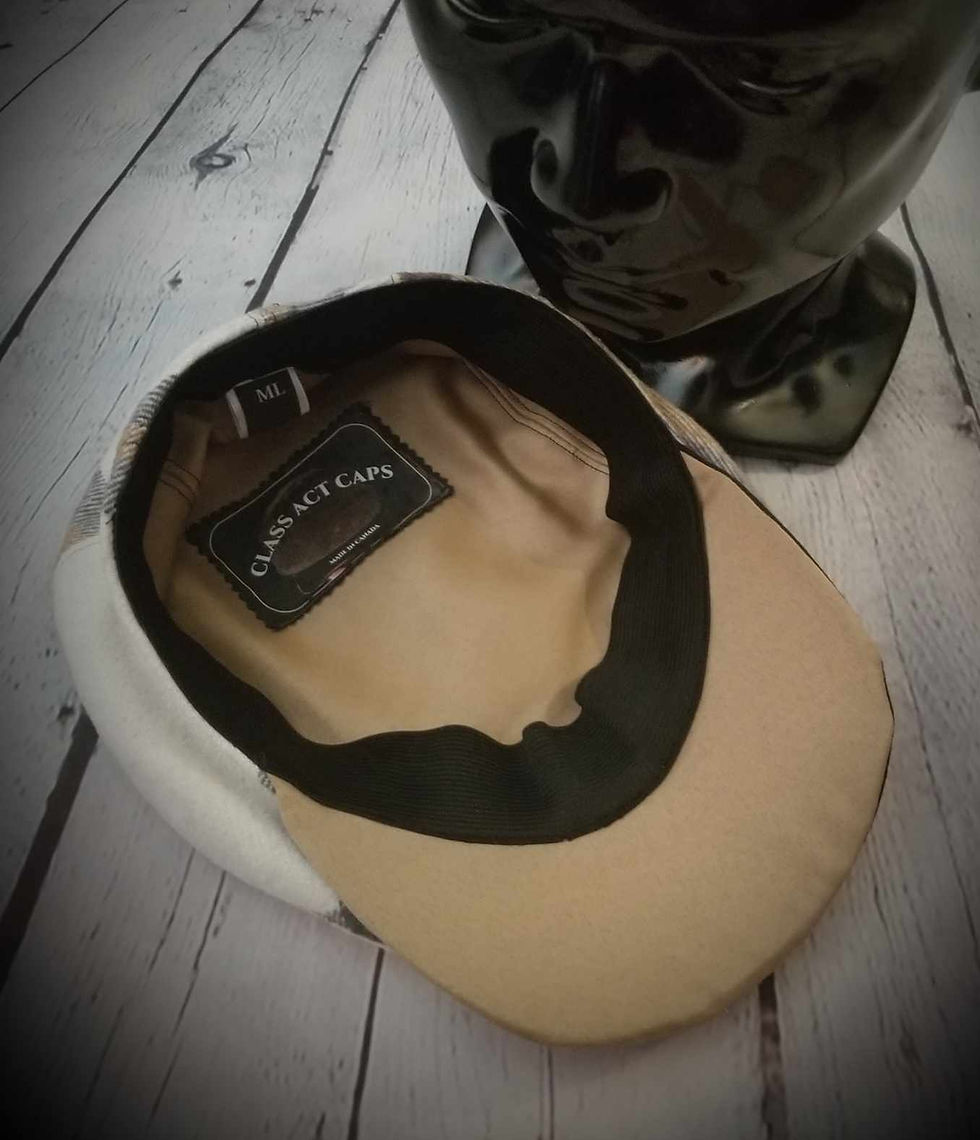 Thumbnail: Interior view of Caramel Plaid Flat Cap