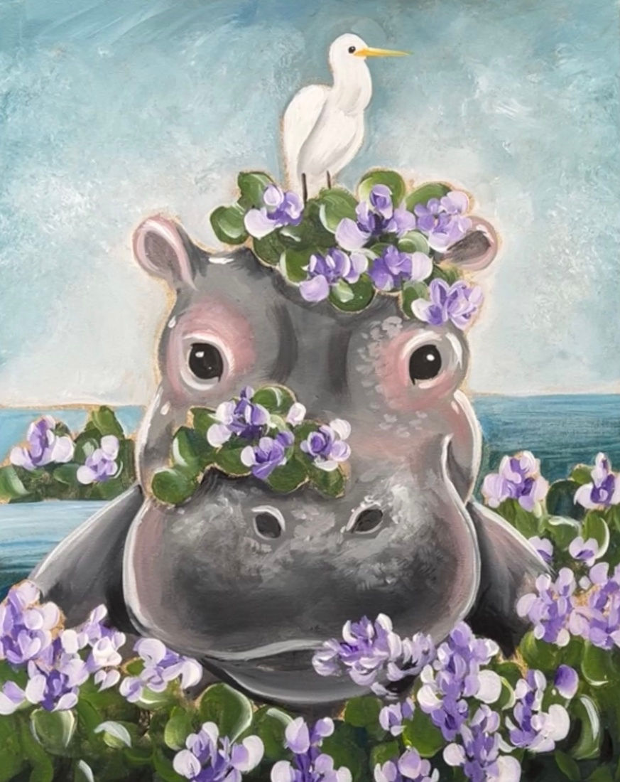 Hippo in The Hyacynth Canvas Class