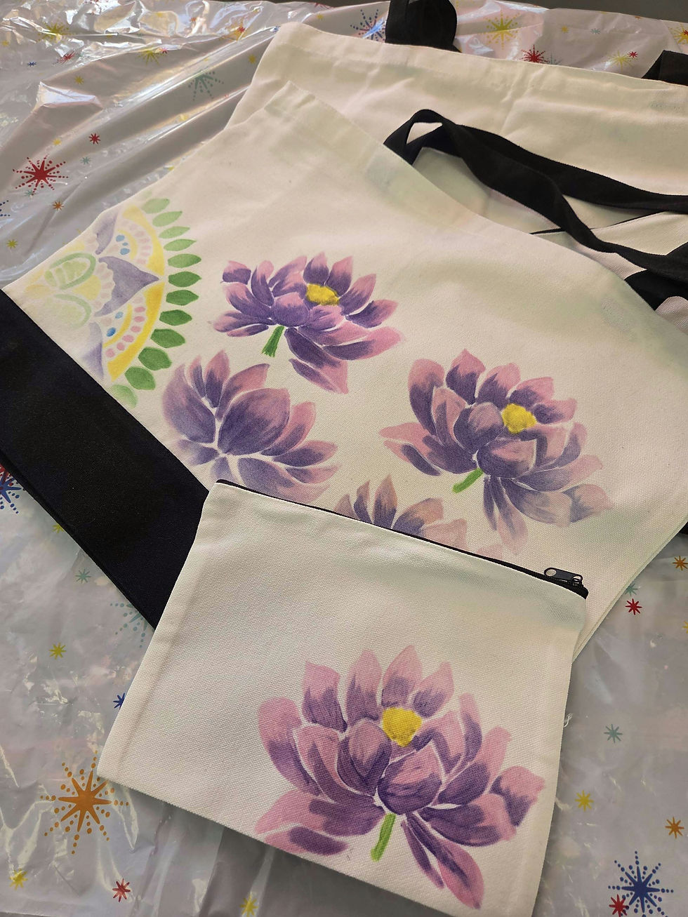Paint a Summer Tote Bag & Cosmetic Bag set