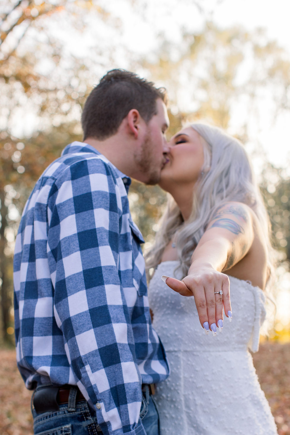 Engagement proposal in the fall at a wedding venue in Tuscaloosa Alabama