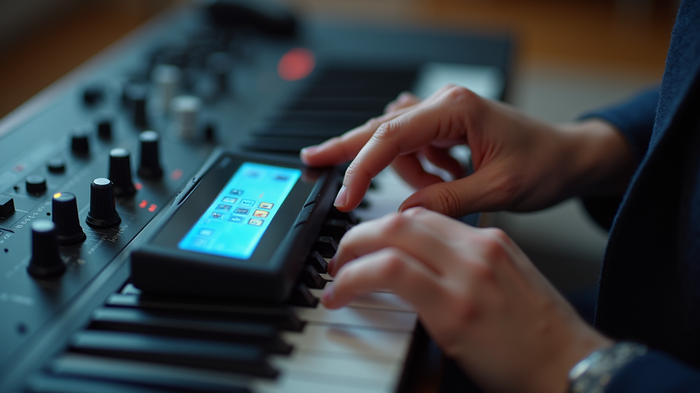 Eye-level view of a person using the Interactive Metronome® during a training session