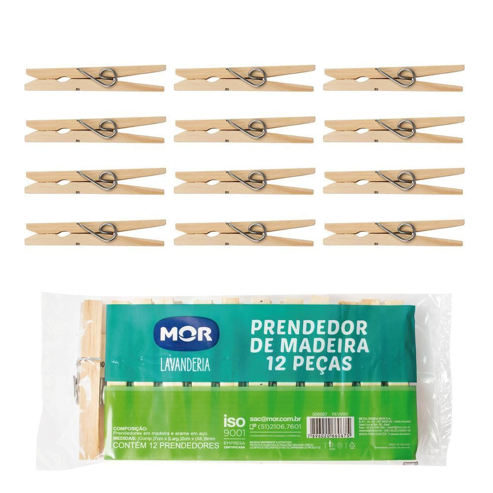PRENDEDOR PARA ROUPA DE MADEIRA MOR