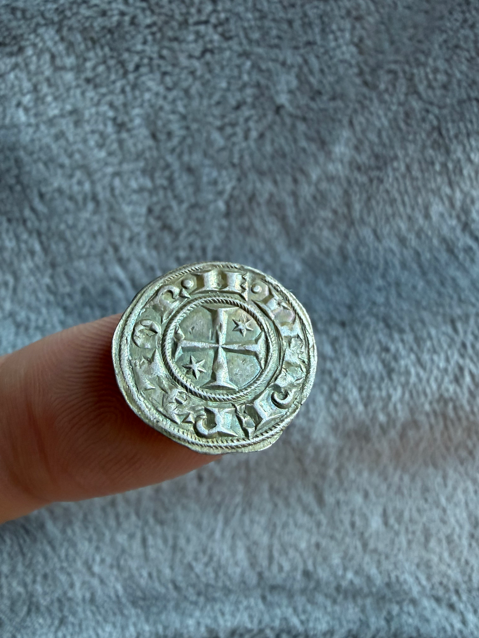Thumbnail: ITALY- middle age Henry VI & Constance – AR Denaro, Brindisi (1194–1196)