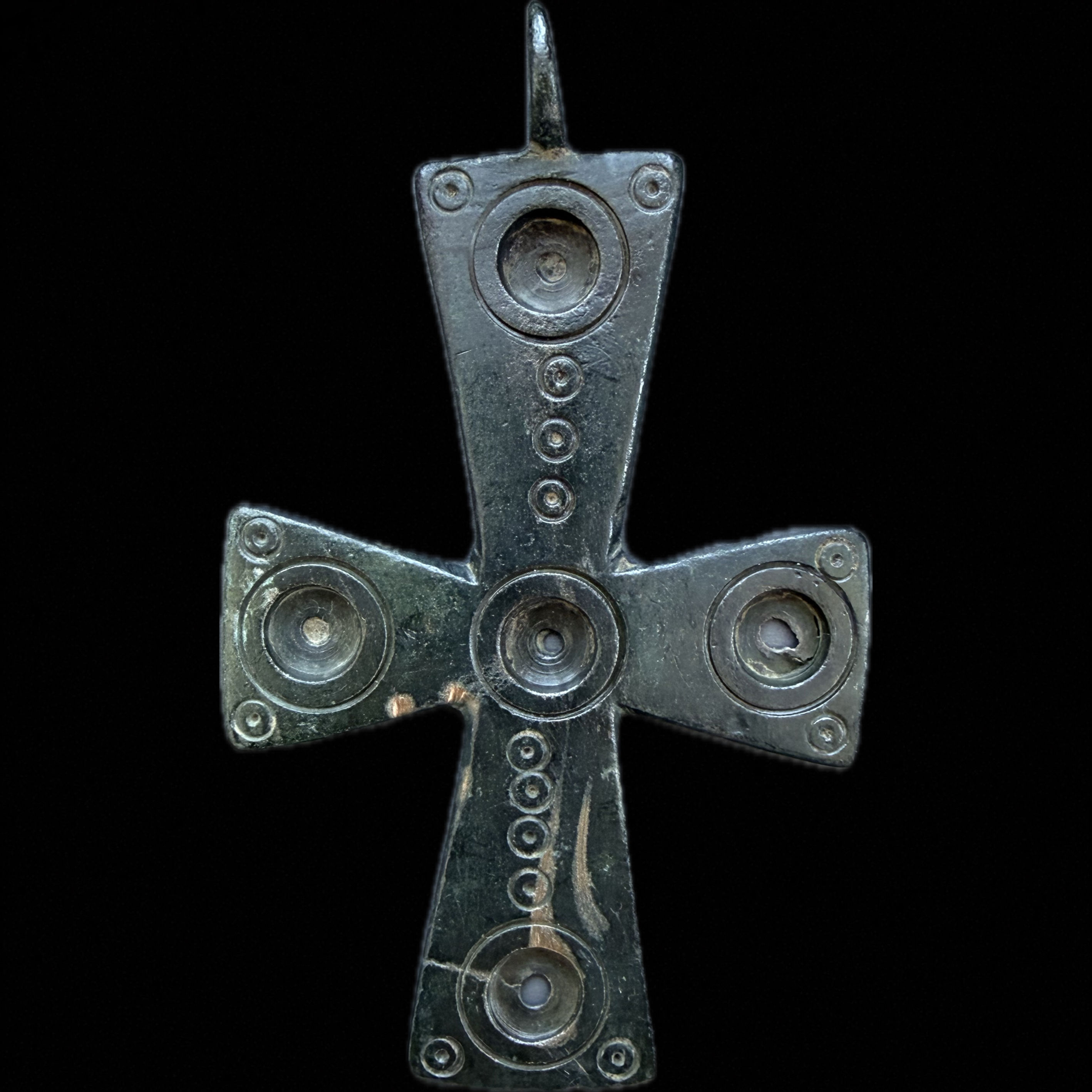 Ancient Byzantine Empire Bronze Cross  (8th–10th Century AD)