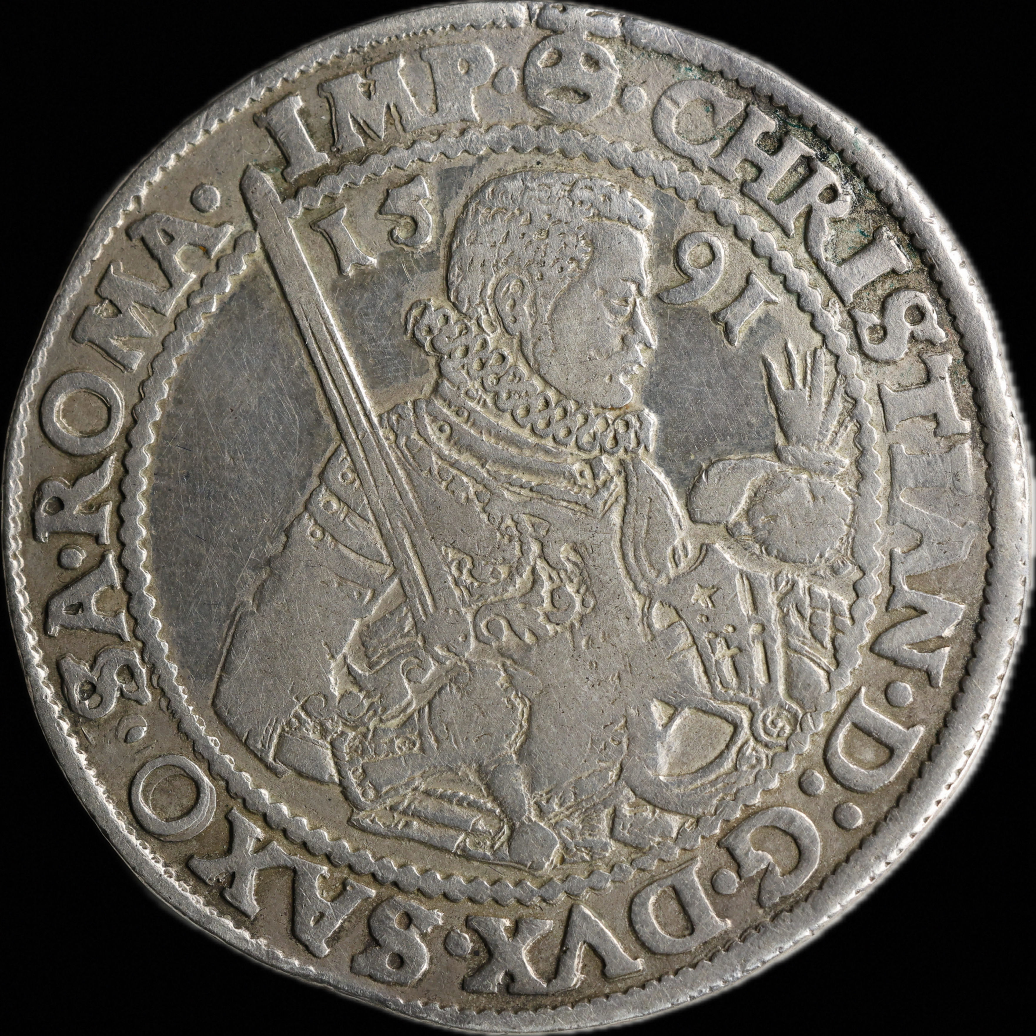 Germany – Electorate of Saxony Christian I, 1586–1591 Dresden Mint AR Taler