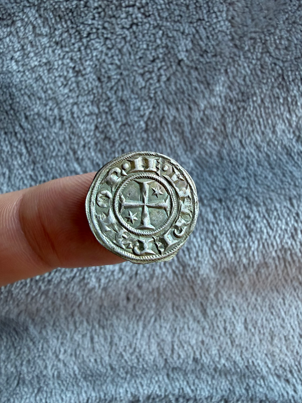 Thumbnail: ITALY- middle age Henry VI & Constance – AR Denaro, Brindisi (1194–1196)