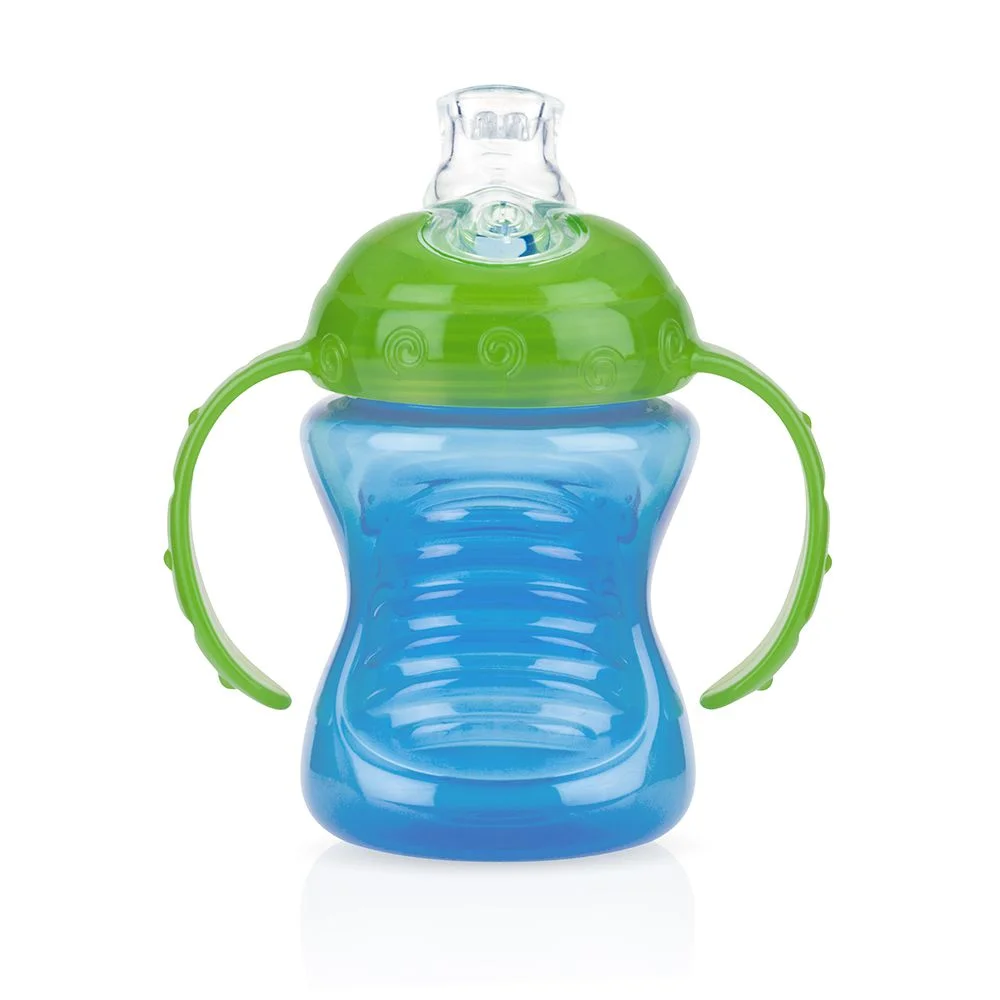 Copo com Alça e Bico de Silicone Azul e verde - Nuby