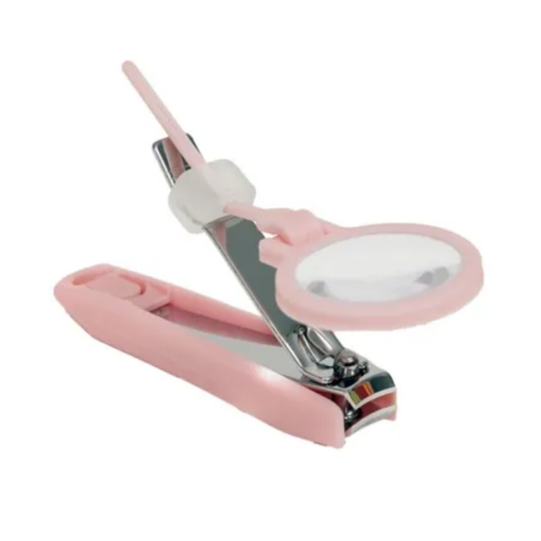 Cortador de unhas com lupa rosa - Buba