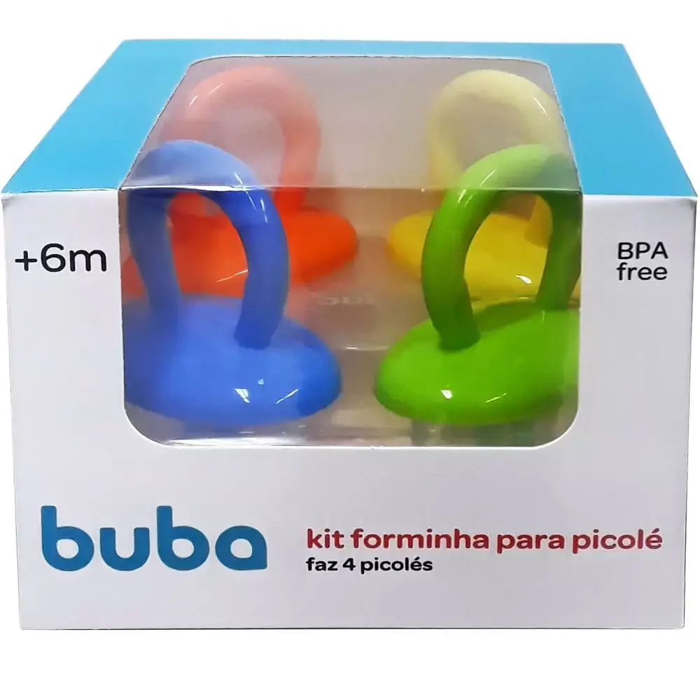 Kit 4 Forminhas Para Mini Picolé de Frutinhas Buba Baby