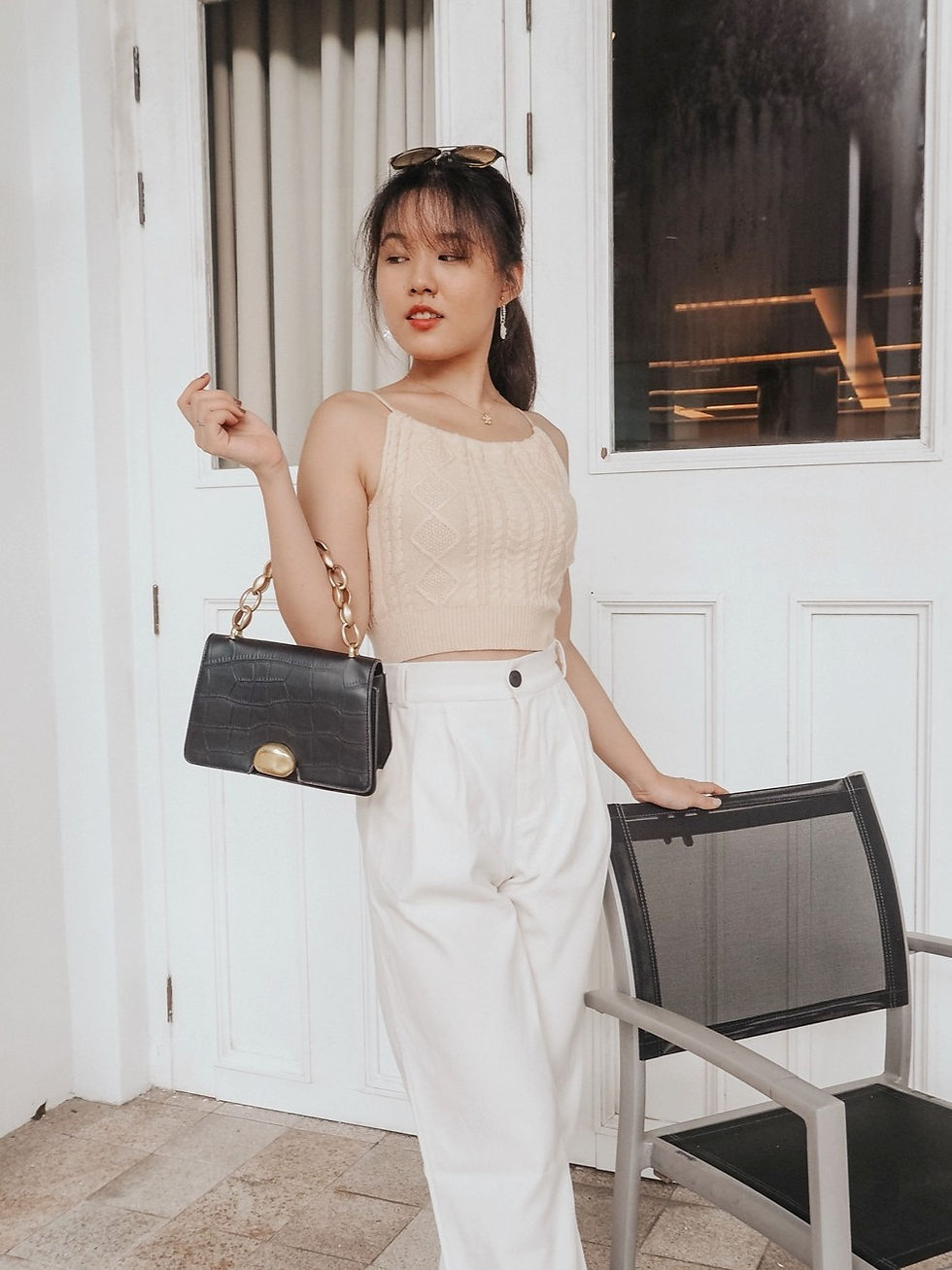 Thumbnail: Heart of Oak Weaved Halter Knit Top