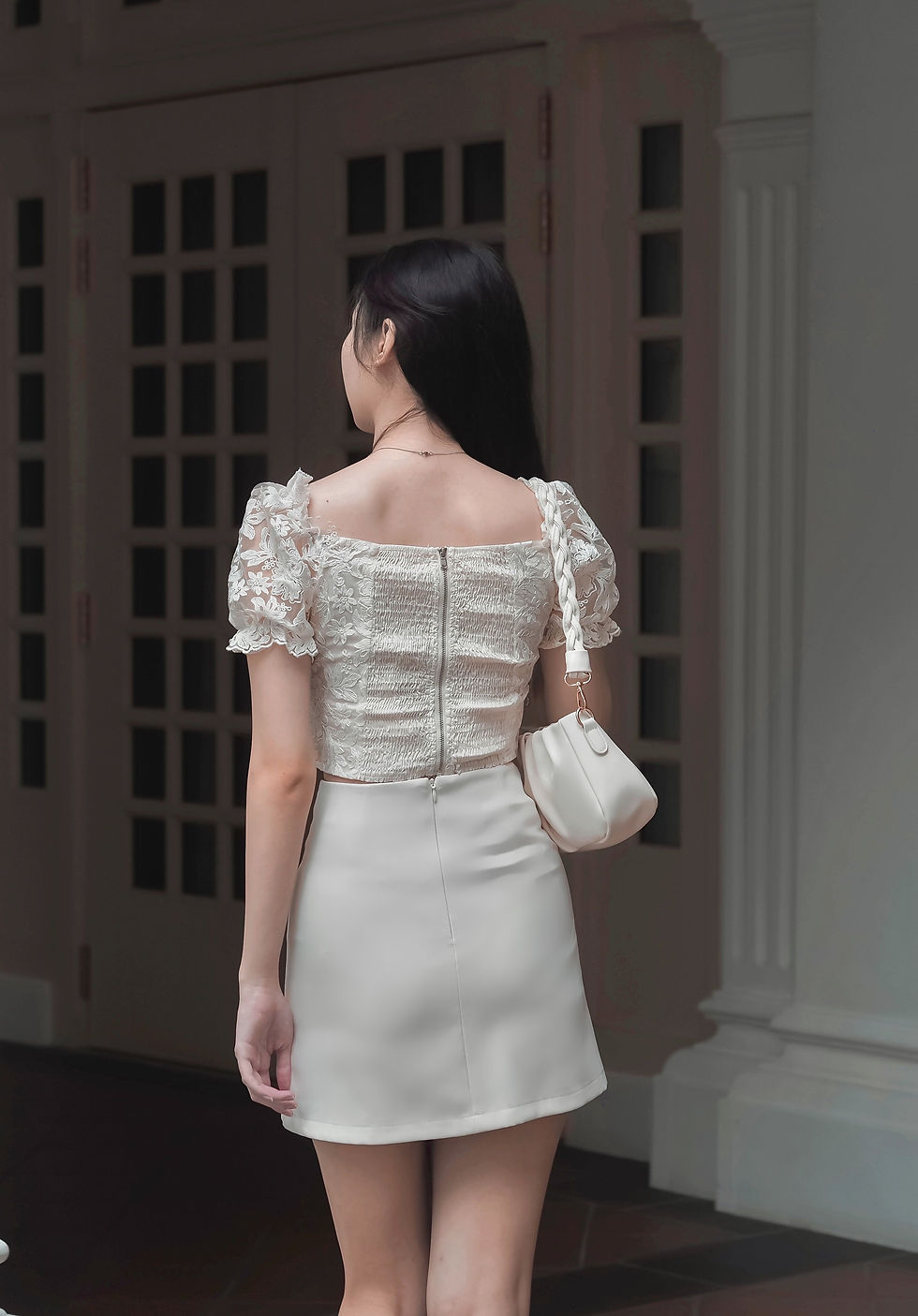 Thumbnail: Sweet Kindreds Buttoned A-line Skirt (ECRU)