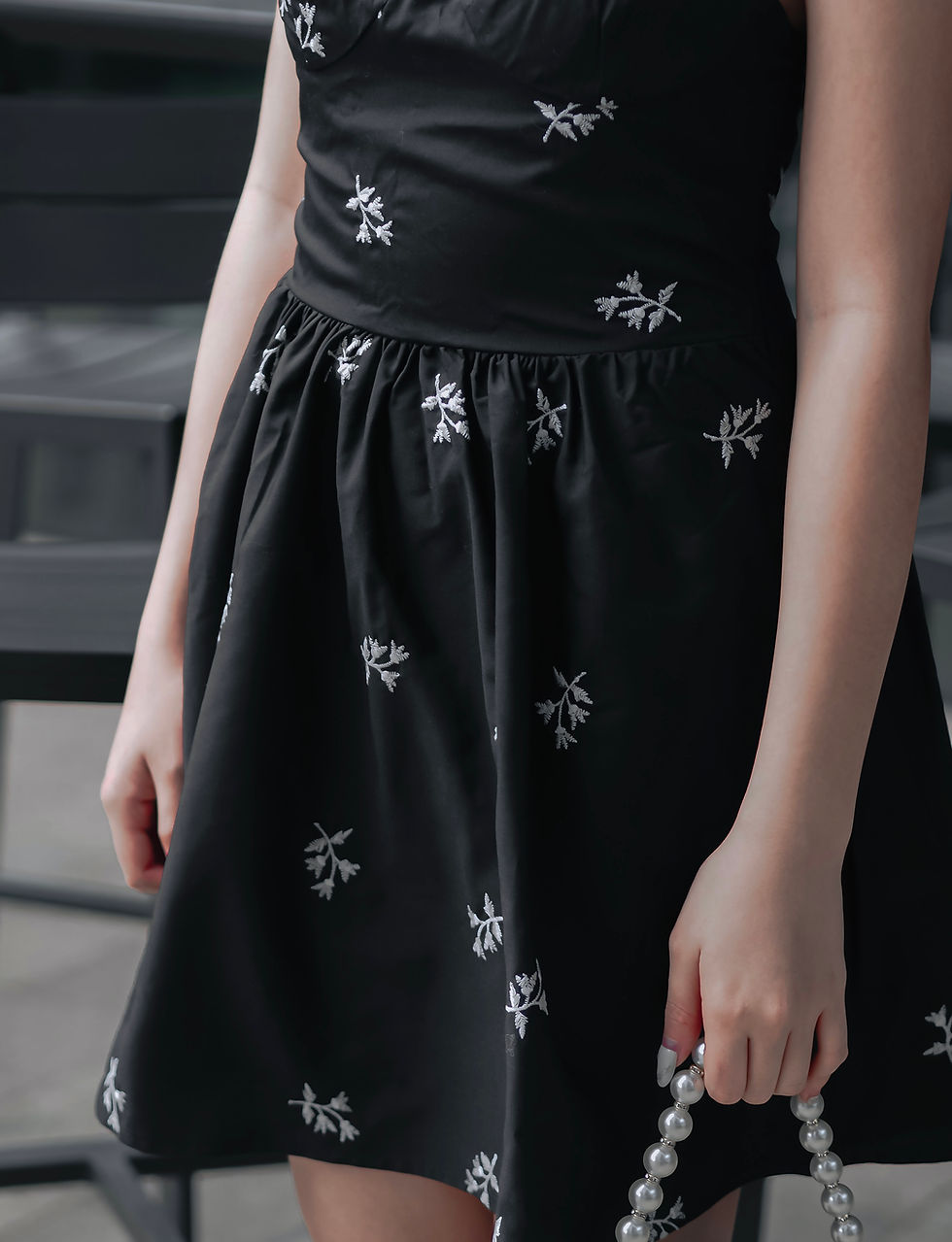 Thumbnail: Black Daffodils Floral Spag Sundress