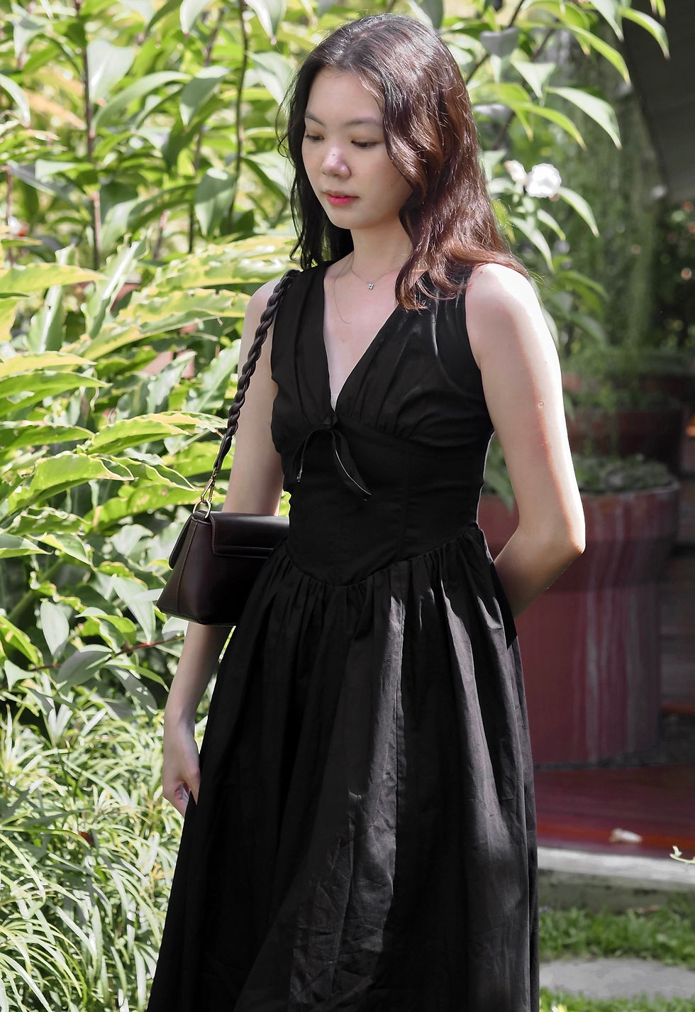 Thumbnail: Main Character Ribbon Midaxi Dress (BLACK) 