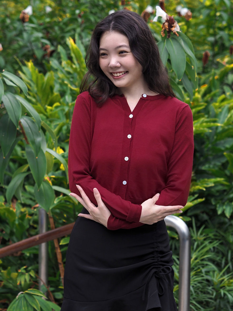 Thumbnail: Good Grace Round Neck Button Down Knit Cardigan (Cherry Red) 