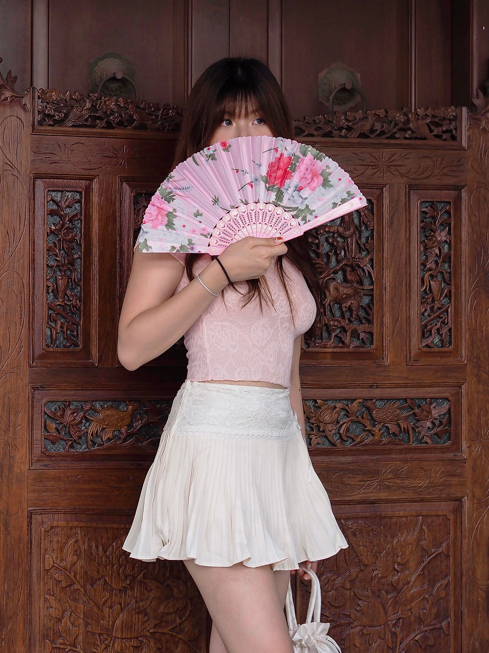 Thumbnail: Sweet Soireé Lace Coquette Skater Skirt (WHITE)