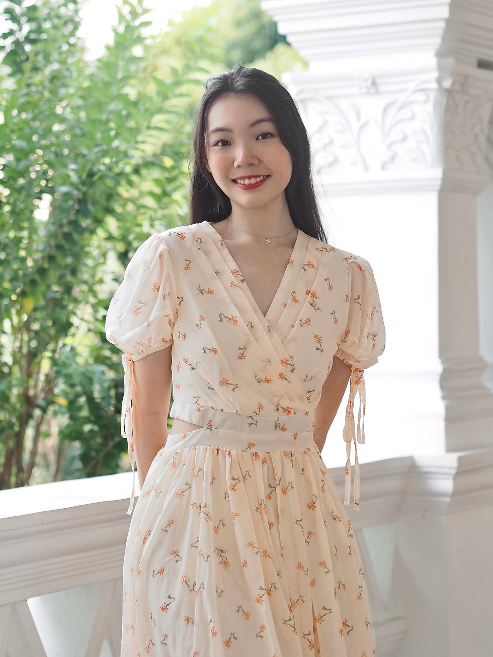 Thumbnail: Enchanted Floral Blossoms Cutout Skater Dress