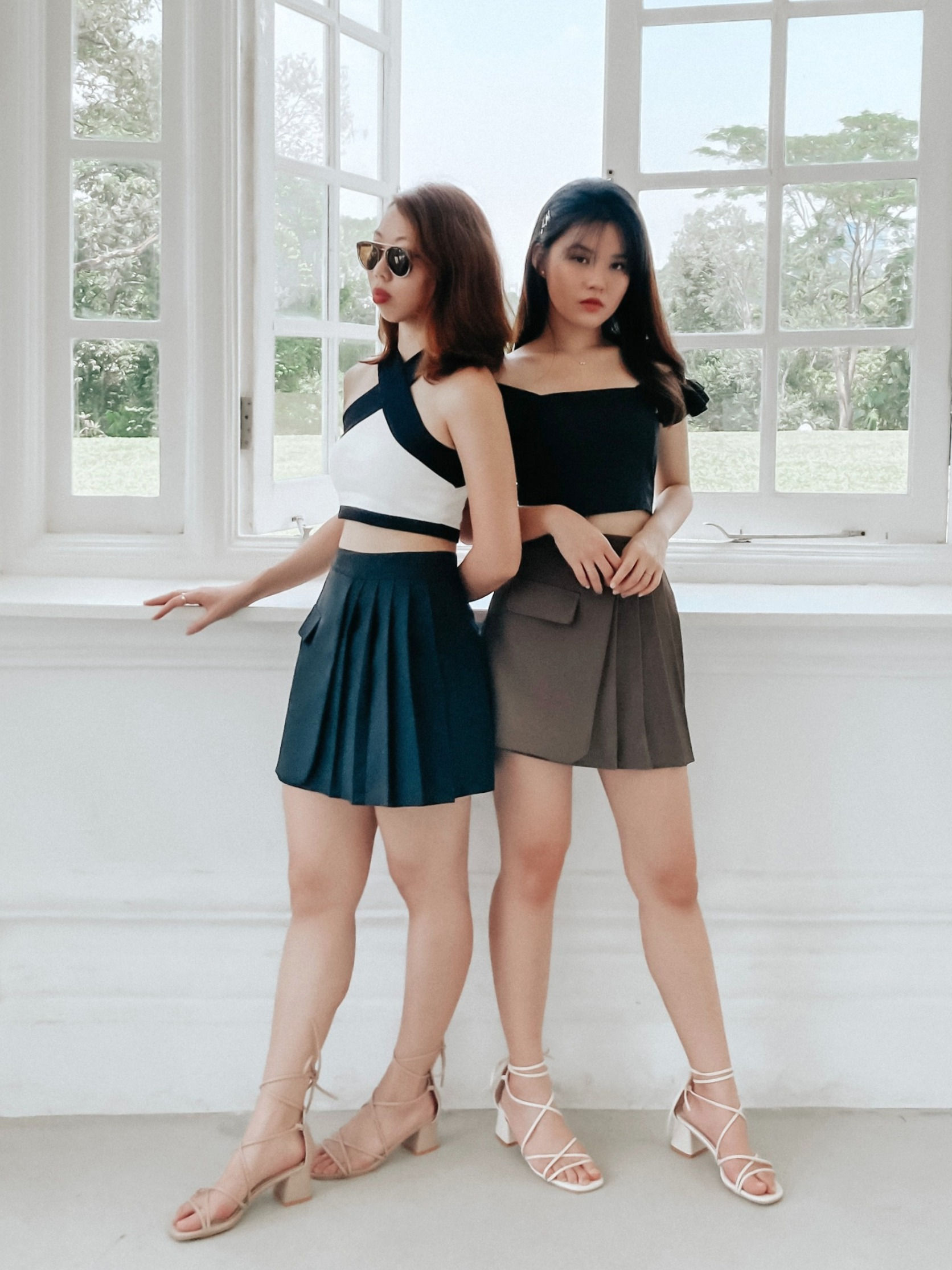 [BUNDLE SET] Napoleon Skirt + Gamechanger Halter Knit / Mon Cheri Ruffle Top