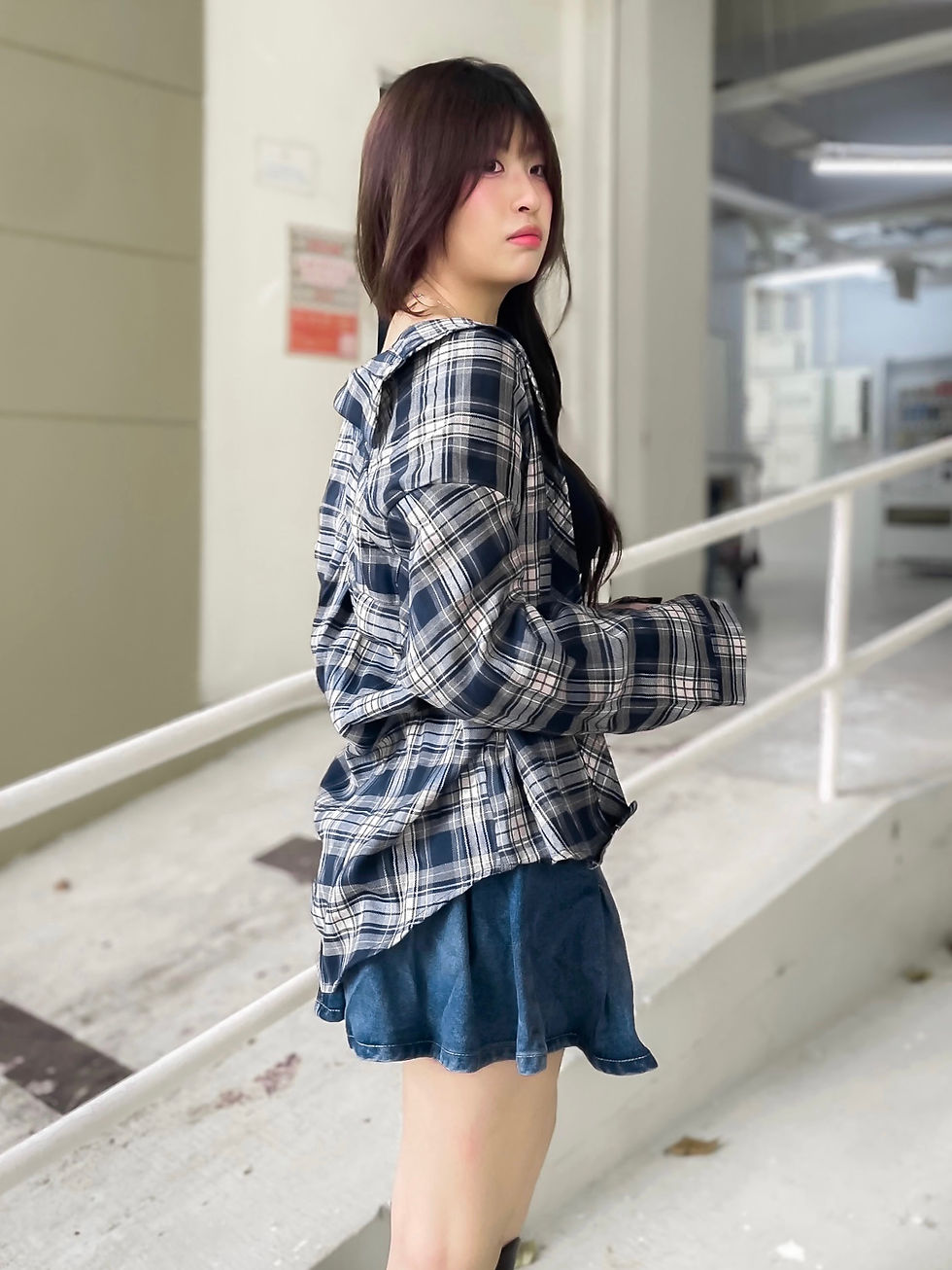 Thumbnail: 1940s Royal Navy Checkered Oversized Boyfriend Flannel Shirt