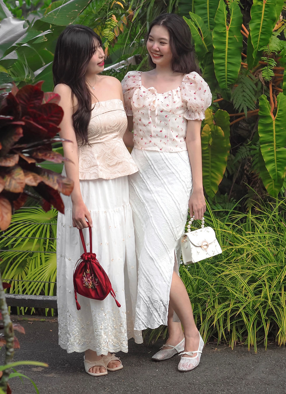 Thumbnail: Aurora Blossoms Midaxi Skater Skirt (CHAMPAGNE) 