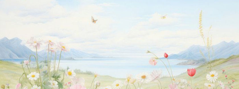 Download premium image of Cute anime meadow art asteraceae painting_ by Teddy about cute w