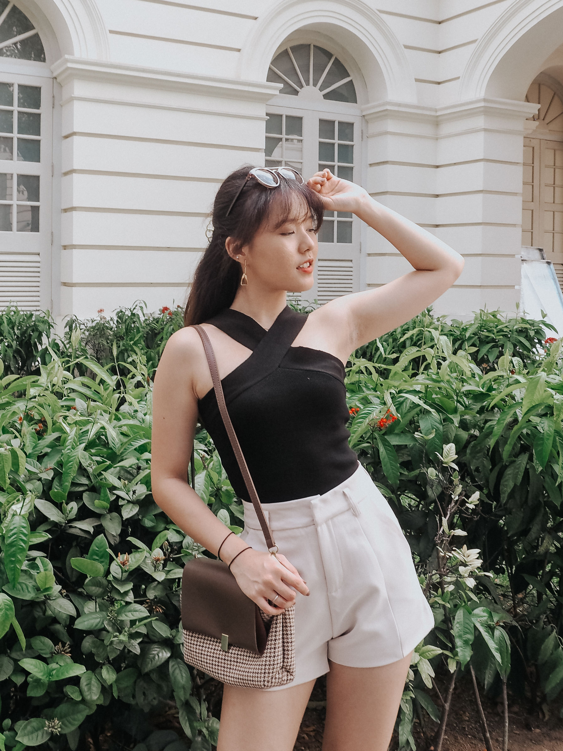 [2 COLORS]  Avery Cross-strap Halter Knit Top 