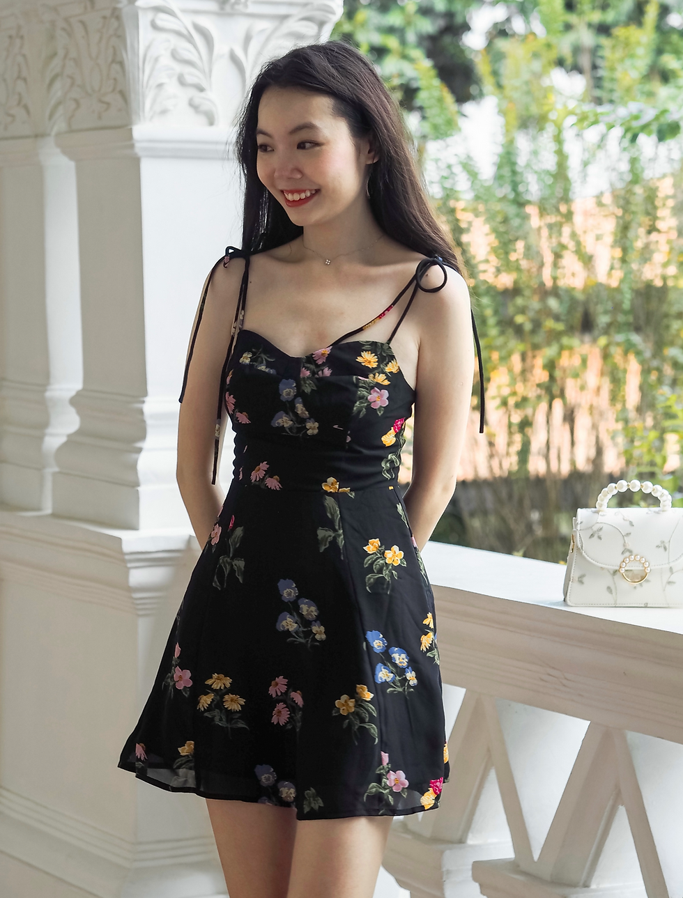 Thumbnail: Love Poem Botanical Blooms Shoulder-Tie Sundress