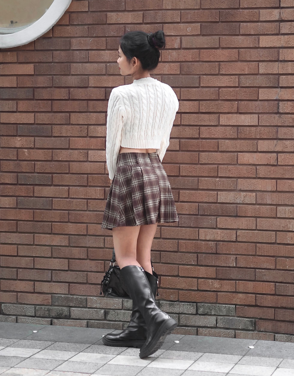 Thumbnail: Tiramisu Toffee Checkered Plaid Pleated Skirt