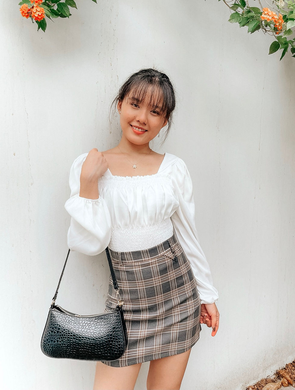 Thumbnail: La Martelle Satin Square Neck Peplum Top [PEARL WHITE]