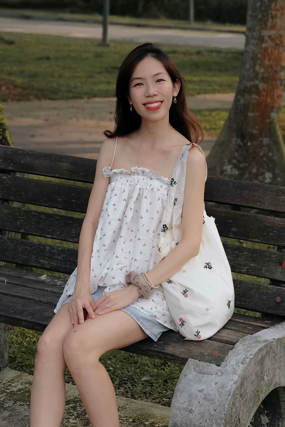 Thumbnail: Scent of Magnolia Floral Shoestring Babydoll Top