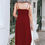 Thumbnail: Moana Shoulder-Tie Midi Slit Dress (SAPPHIRE RED)
