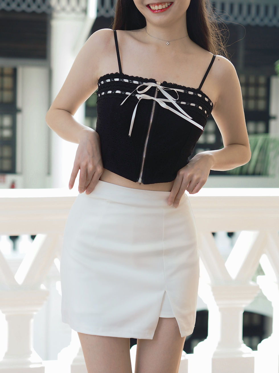 Thumbnail: After Hours Side Silt Overlay Skorts (WHITE) 