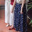 Thumbnail: [2-PIECE SET] Blossoms of Blessings Smocked Ribbon Top + Maxi Skirt (NAVY)