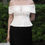 Thumbnail: Willowy Cloud Ribbon Peplum Off Shoulder Top