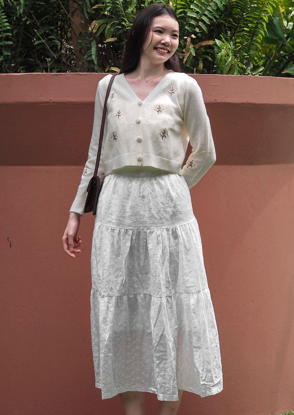 Thumbnail: Sweet Calendula Embroidery Knitted Cardigan  