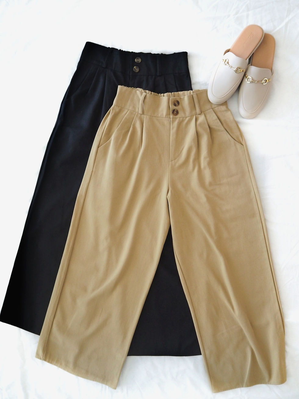Thumbnail: Monica Double-Buttoned High Waist Pants [3 COLOURS]