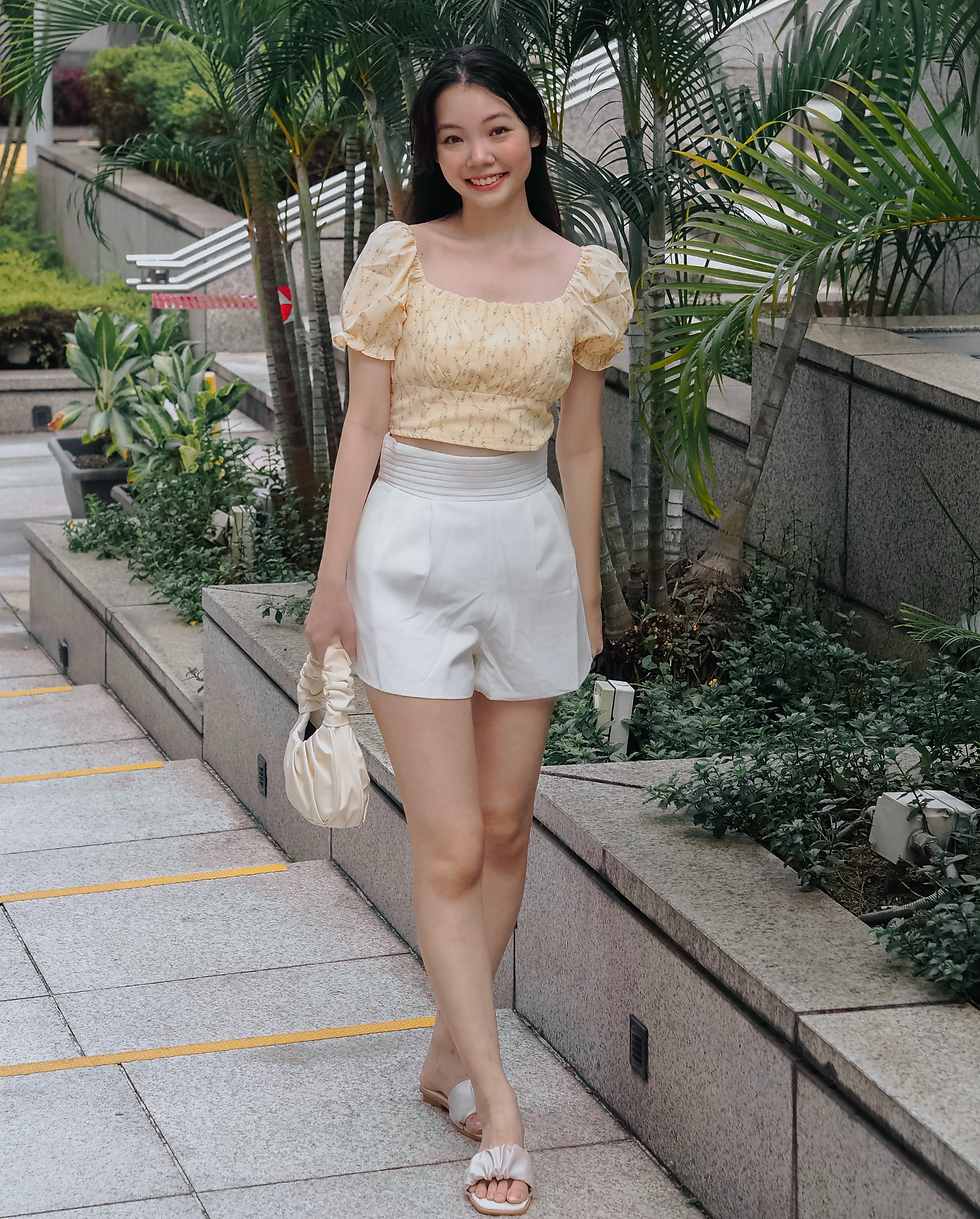 Thumbnail: Fields of Edelweiss 2-way Ribbon Puff Sleeve Top (BUTTERCUP YELLOW)