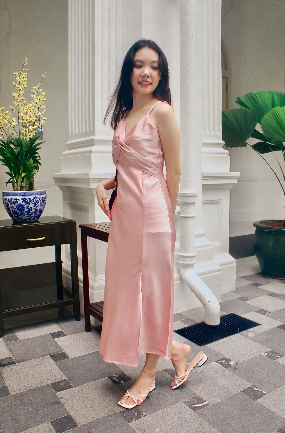 Thumbnail: Cupid's Kisses Ruched Satin Slip Dress