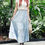 Thumbnail: Los Angeles 5-Tier Maxi Skater Skirt (BABY BLUE) 