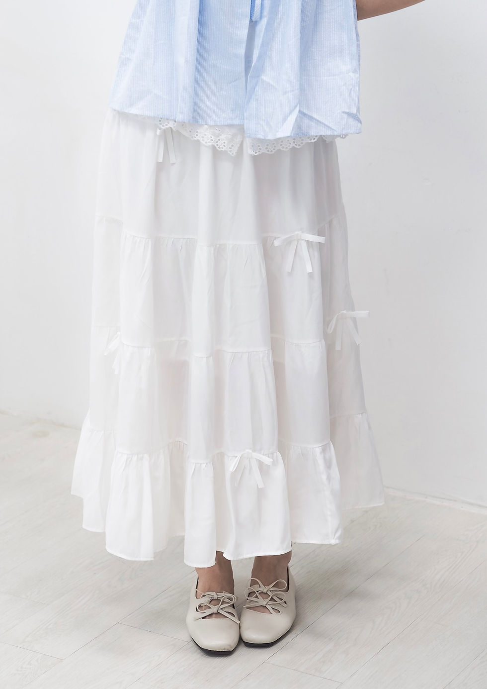 Thumbnail: Sunday’s Best Double Ribbon Slip-on Pumps