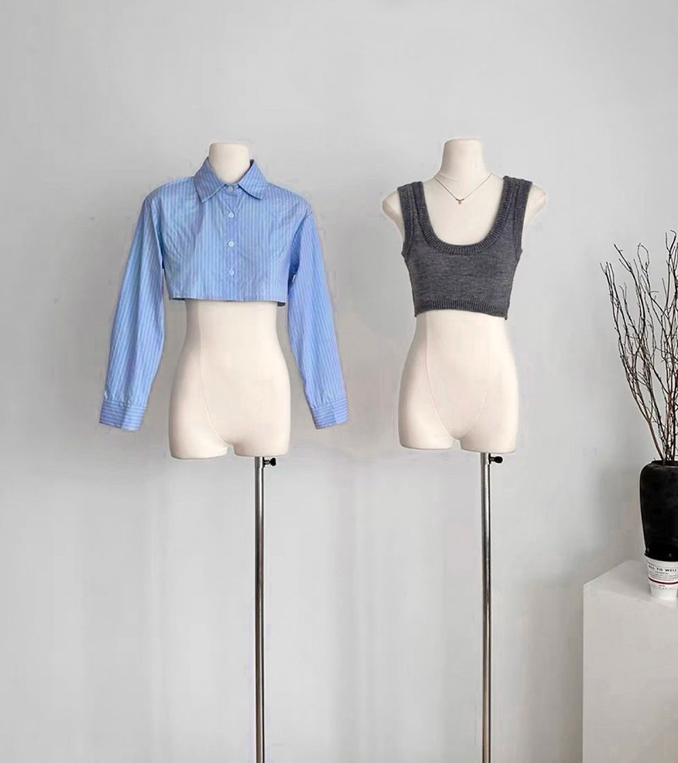Thumbnail: San Francisco Oxford Knit Vest x Stripes Top  (HEATHER GREY) 