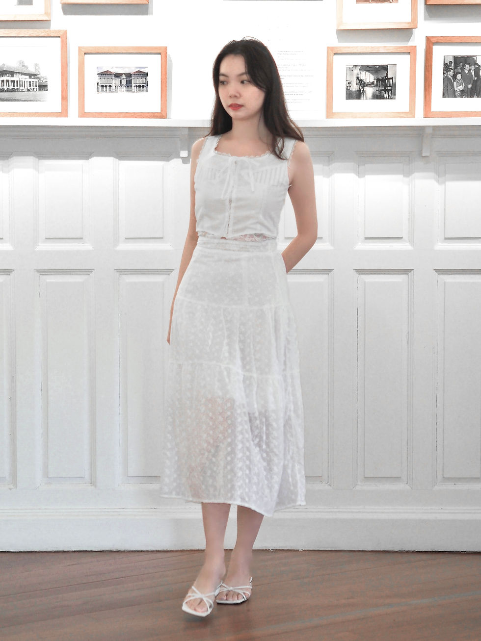 Thumbnail: [SKIRT ONLY] Bella Donna Broderie Midi Skirt