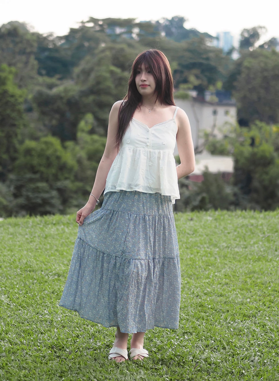 Thumbnail: Meadow Diaries Wildflower Skater Skirt (BLUEBELL)