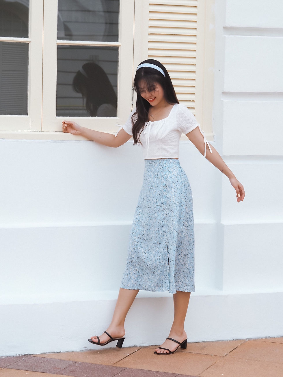 Thumbnail: [BUNDLE SET A] Prairie Days/ Heart of Charms Top x Fleury Charms Midi Skirt