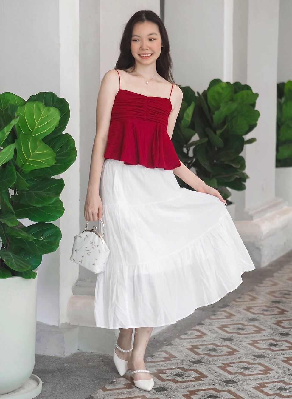 Thumbnail: Polly Pocket 3-Tier Midaxi Skater Skirt